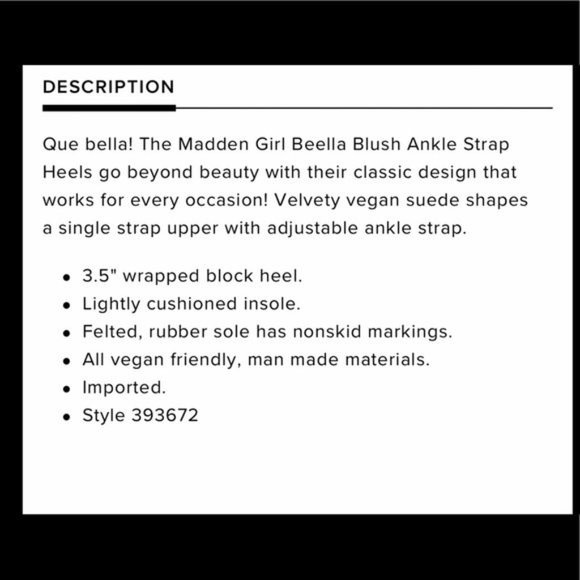 Madden Girl 7.5 Black Ankle Strap Vegan Suede Chunky Block Beella Heels Sandals - Picture 2 of 12